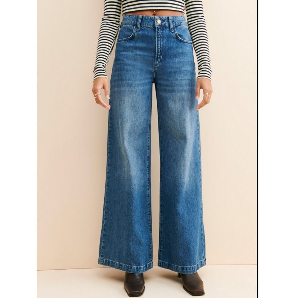 TRIARCHY-High Rise Wide Leg Jean Size 27 - Picture 2 of 8